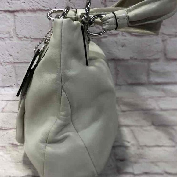 Vintage Coach Kristin Tote Shoulder Handbag Women's Cream Leather Double Handle - Picture 3 of 8
